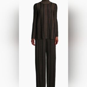 NWT Misook 2 Piece Striped Knit Turtleneck Sweater